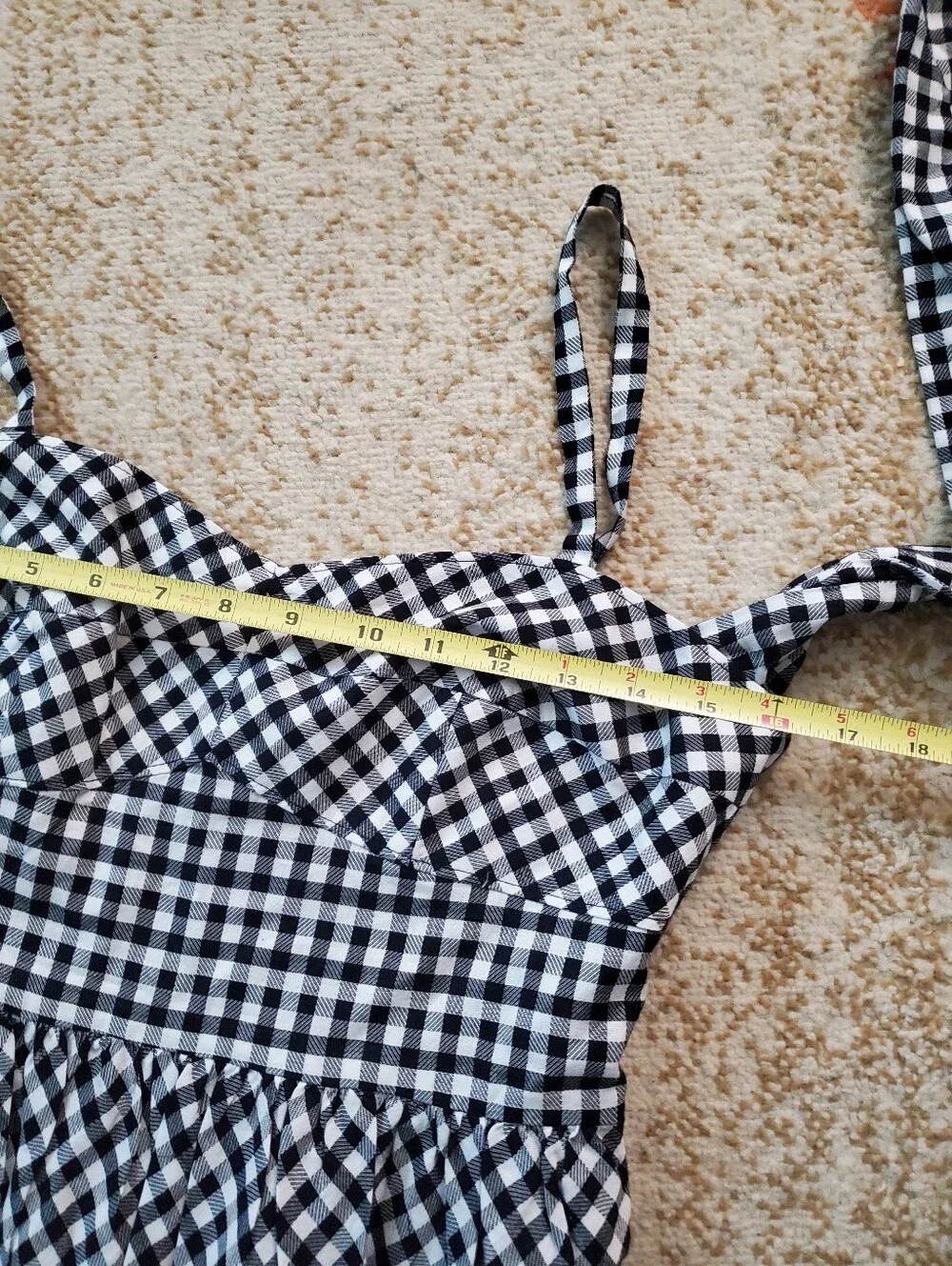 J. CREW NWT Black Label Gingham Bubble Tie Waist Corset Dress 6